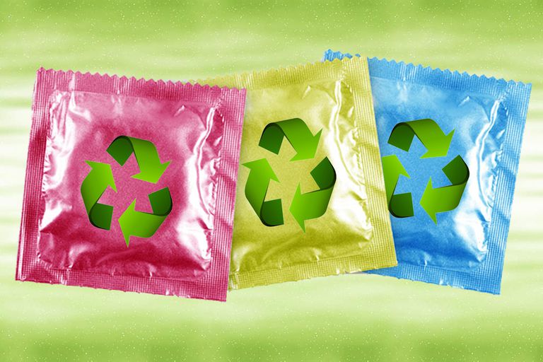biologiskt nedbrytbara, inte återvinnas, använd kondom, använda kondomer